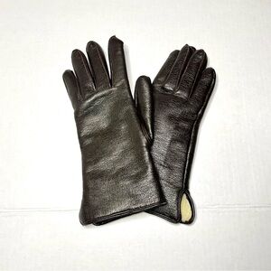 Lady’s Brown Leather Shearling Lined Gloves